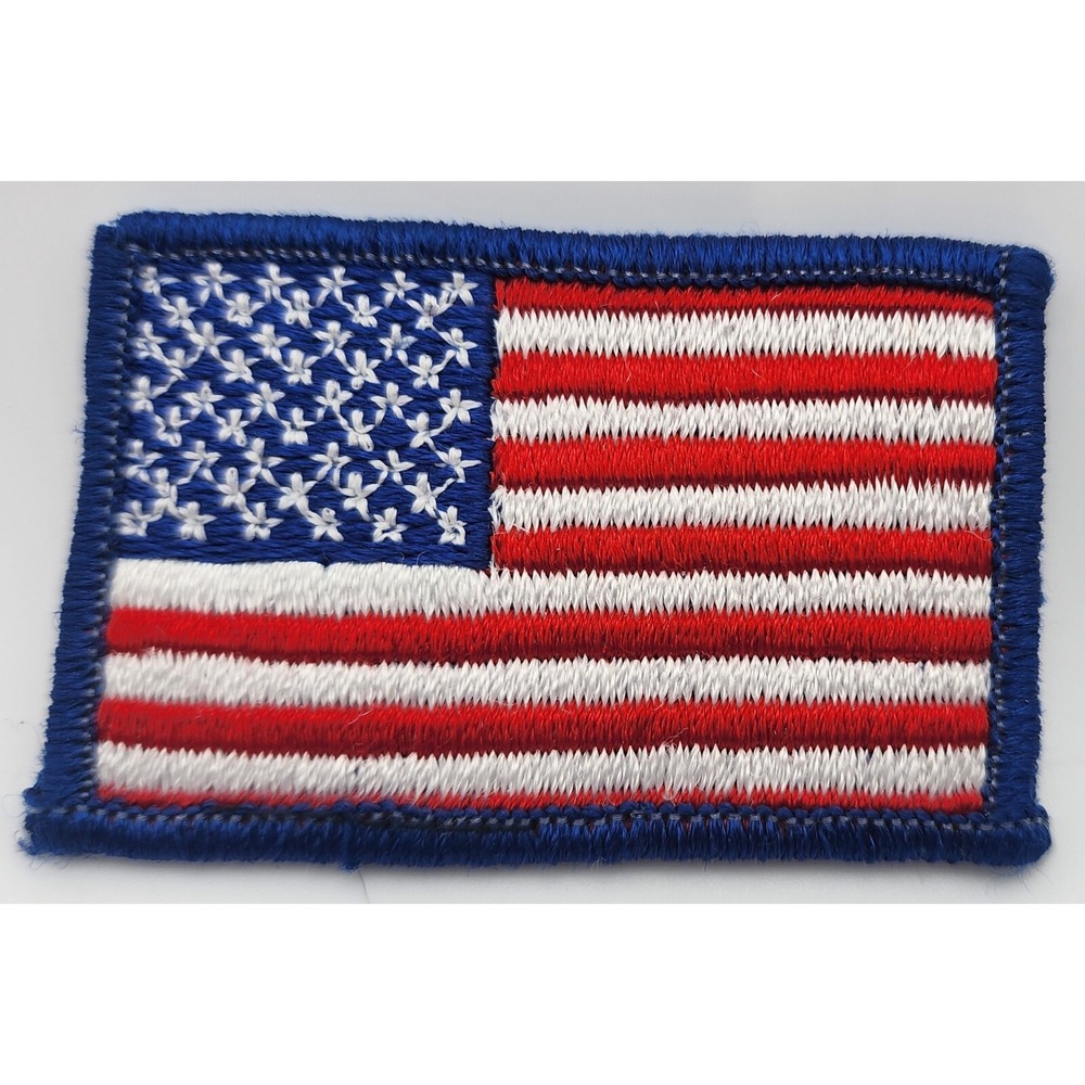 Sew On Patch‎ American Flag Blue Rim NASA Vintage 1980's